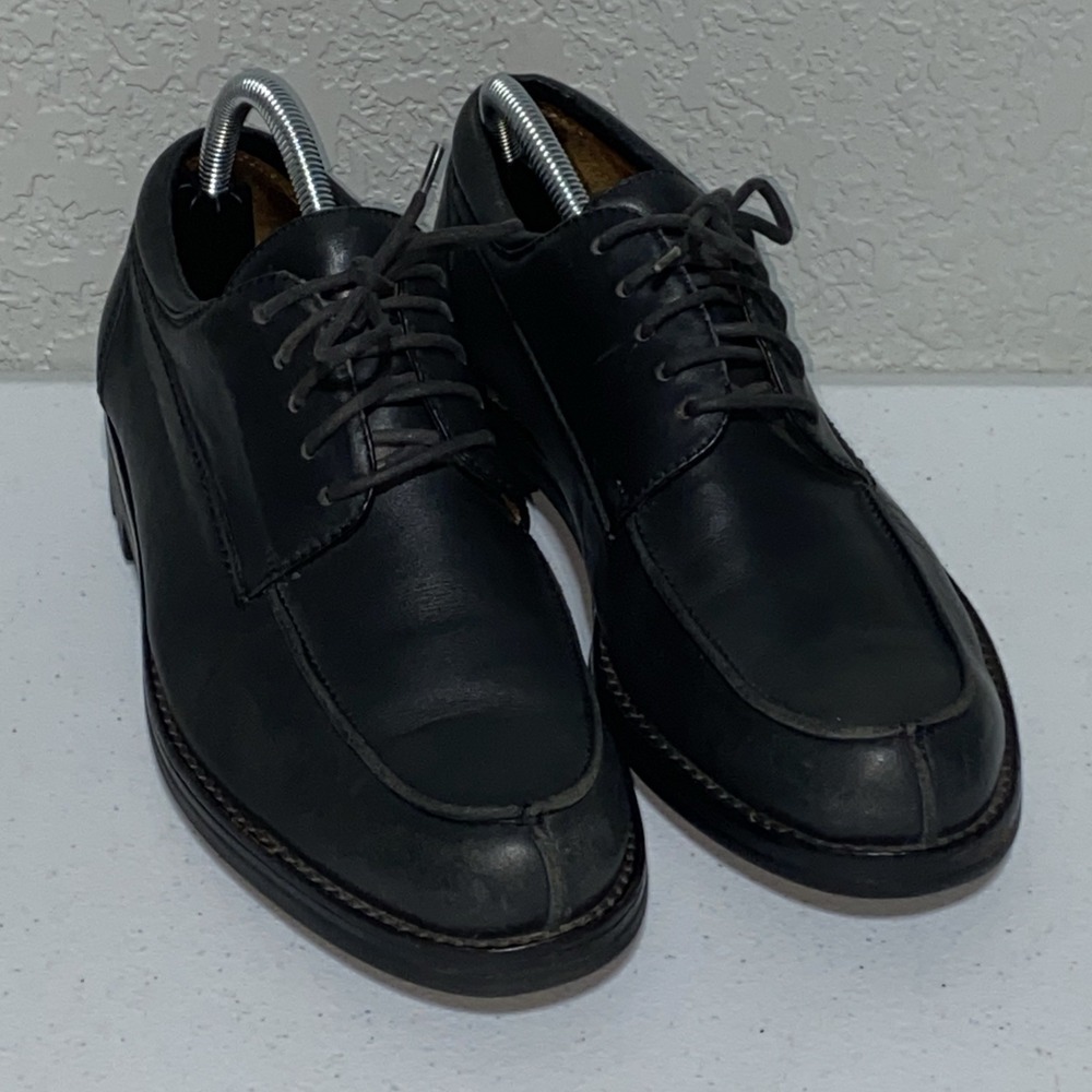 Cole Haan Men's Black Leather Dress Shoes Split Moc Toe Lace Up Size 8.5 Vibram